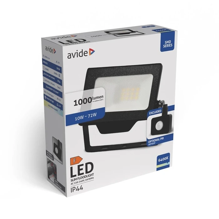 Avide LED Προβολέας SMD 10W 6400K με Προαιρετικό PIR