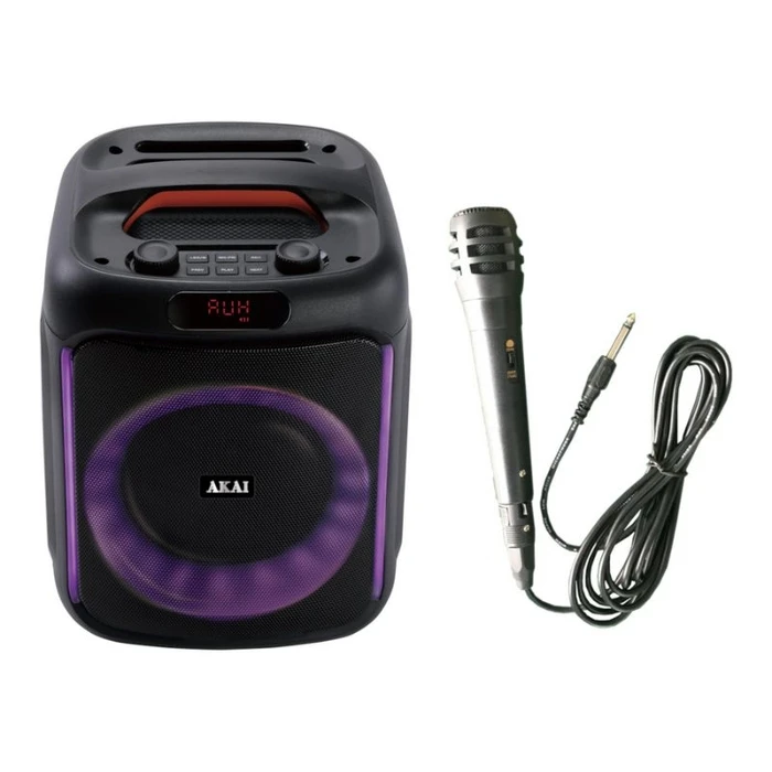 Karaoke Akai ABTS-V20 USB, AUX-IN, κάρτα TF, FM, LED και ενσύρματο μικρόφωνο- 20W RMS