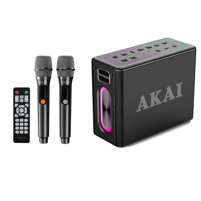 AKAI Bluetooth Party Speaker with 2 Wireless Microphones TWS 80W ABTSW-120