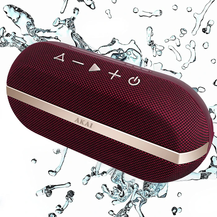 Φορητό Ηχείο Bluetooth Akai ABTSW-30R Κόκκινο αδιάβροχο με ύφασμα, AWS και handsfree-20W RMS
