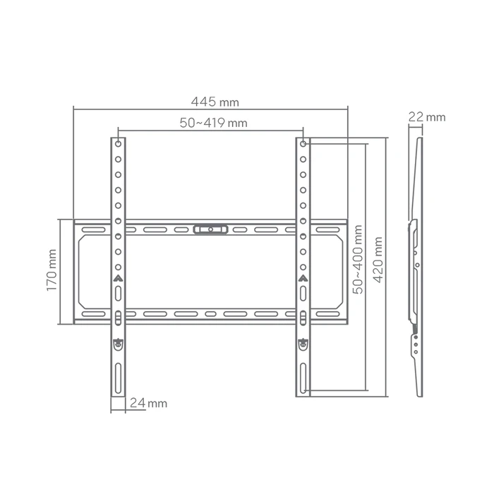 Βάση Τηλεόρασης Sbox Wall Mount Budget 32-75' Max Vesa 400X400