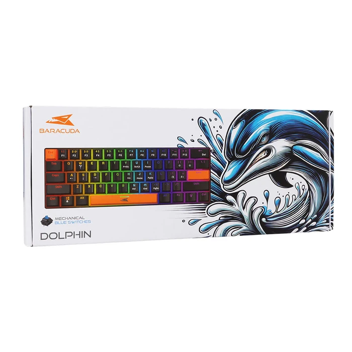 Gaming Πληκτρολόγιο Baracuda Bgk-03121 Dolphin Us Blue Switch Black