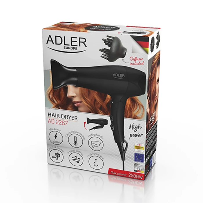 Πιστολάκι Μαλλιών Adler - RUBBER HOUSING - 2100W + DIFFUSER