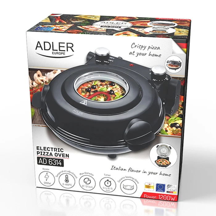 Φουρνάκι Για Πίτσα Adler 1200w Black