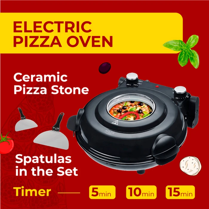 Φουρνάκι Για Πίτσα Adler 1200w Black