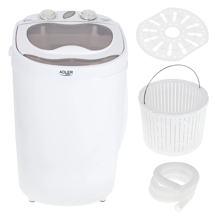 Mini Πλυντήριο Ρούχων Adler TRAVEL WASHER-EXTRACTOR White