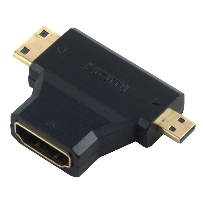 Αντάπτορας HDMI Powertech σε Mini HDMI & Micro HDMI ADA-H004, μαύρος