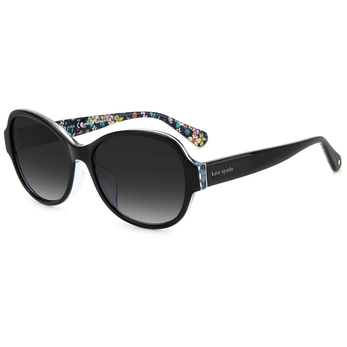 Kate Spade Women's Sunglasses Addilynn FS807 – Black Acetate Frame, Grey Lenses, 57/17/145 mm (Category 3)