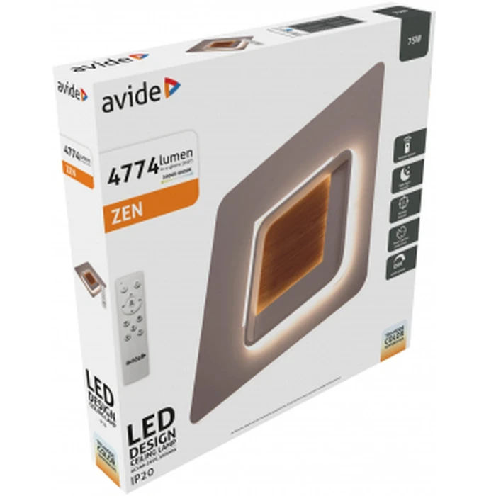 Πλαφονιέρα Οροφής Avide Μοντέρνα Oyster Zen 75W με RF χειριστήριο