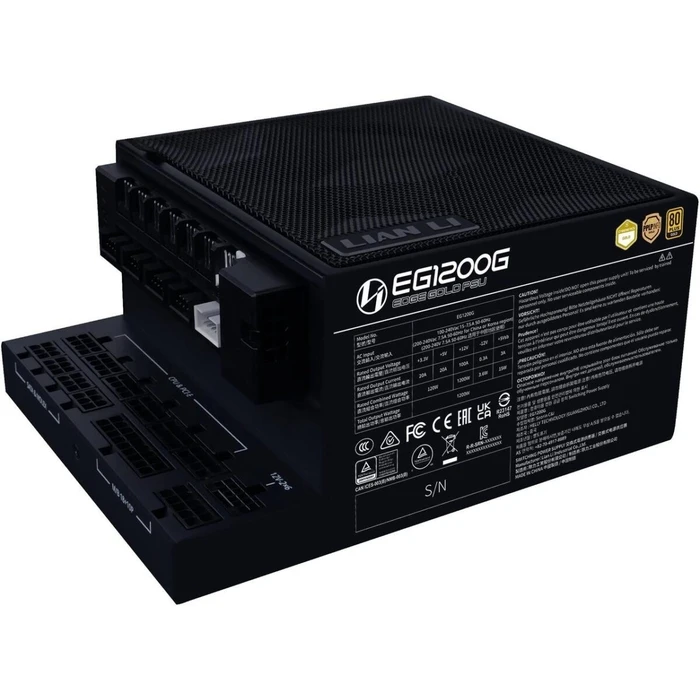 Τροφοδοτικό 1200W Lian Li Edge Black 80+ Gold (with USB HUB), Fully Modular ATX