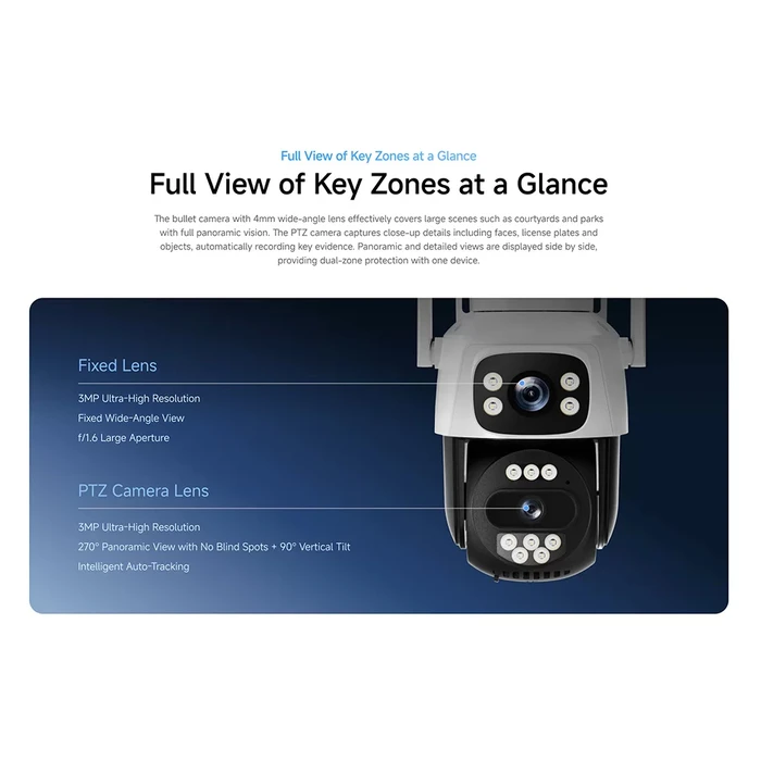 VSTARCAM smart ηλιακή κάμερα AG622DR, dual lens, 2MP, 4G, PTZ