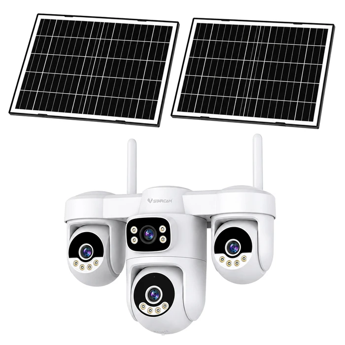 VSTARCAM AG623FR Smart Solar IP Camera – 4-Lens 3MP, 4G, PTZ, 12000mAh, IP66