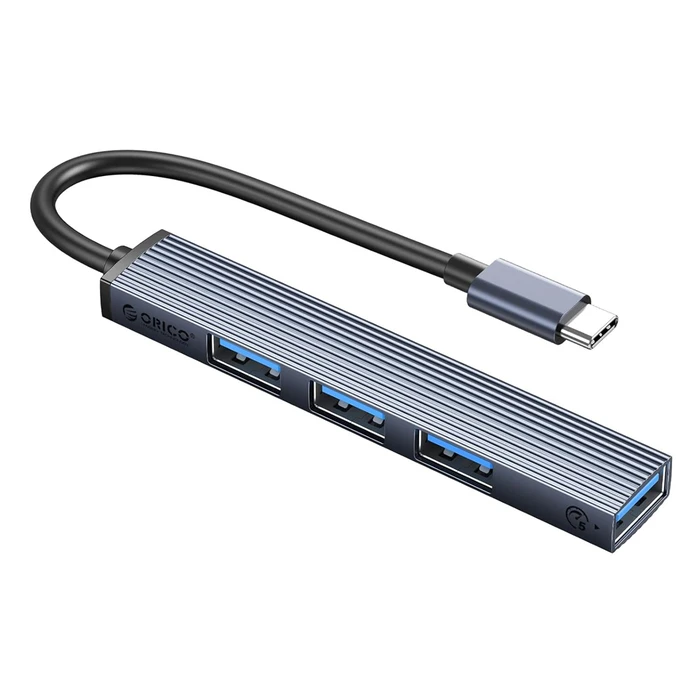 USB Hub Orico Ahc2-4A, 4X Θυρών, USB 3.0, 5Gbps, USB-C, Γκρι