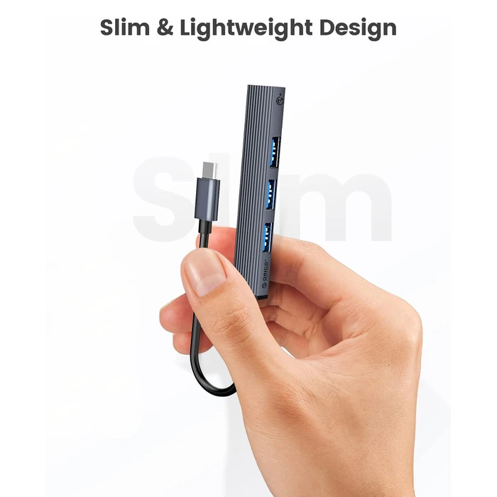 USB Hub Orico Ahc2-4A, 4X Θυρών, USB 3.0, 5Gbps, USB-C, Γκρι