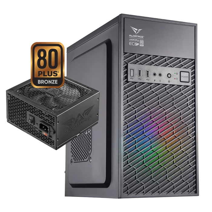 Alcatroz Κουτί Υπολογιστή με Τροφοδοτικό Azzura Millenia ECO Air 1 RGB Black