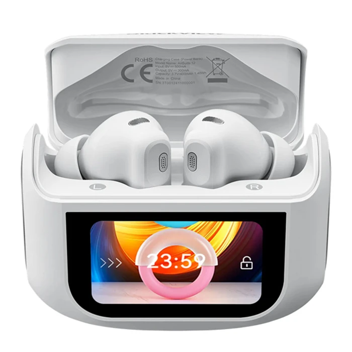 Bluetooth Handsfree Blackview Enc 12 With Led Screen & Charging Dock White