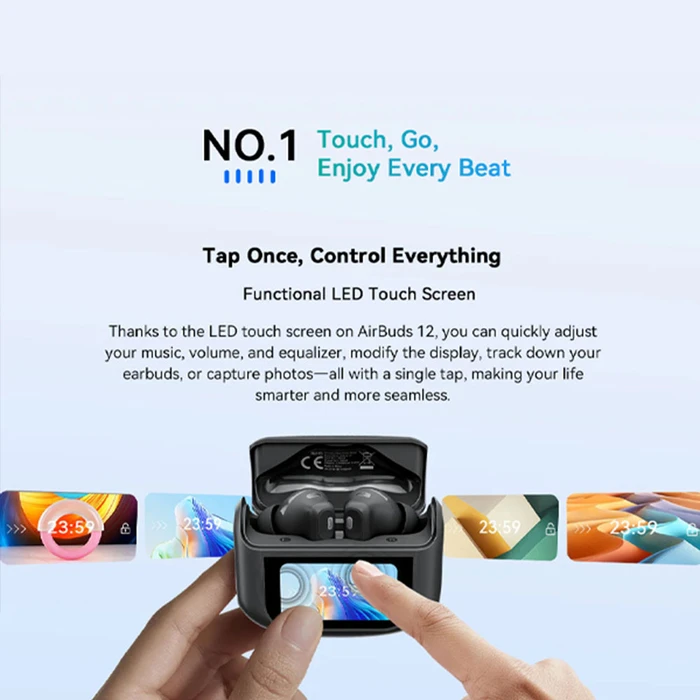 Bluetooth Handsfree Blackview Enc 12 With Led Screen & Charging Dock Black