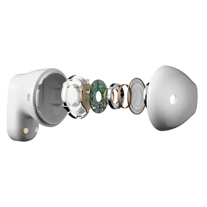 Bluetooth Handsfree Blackview Bt5.4 Ipx4 Waterproof Airbuds 20 With Charging Dock Frost White 