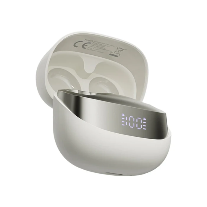 Bluetooth Handsfree Blackview Enc 9 Led Screen With Charging Dock Beige White