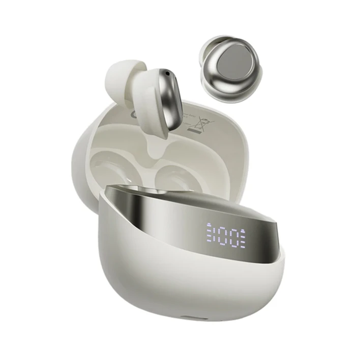 Bluetooth Handsfree Blackview Enc 9 Led Screen With Charging Dock Beige White