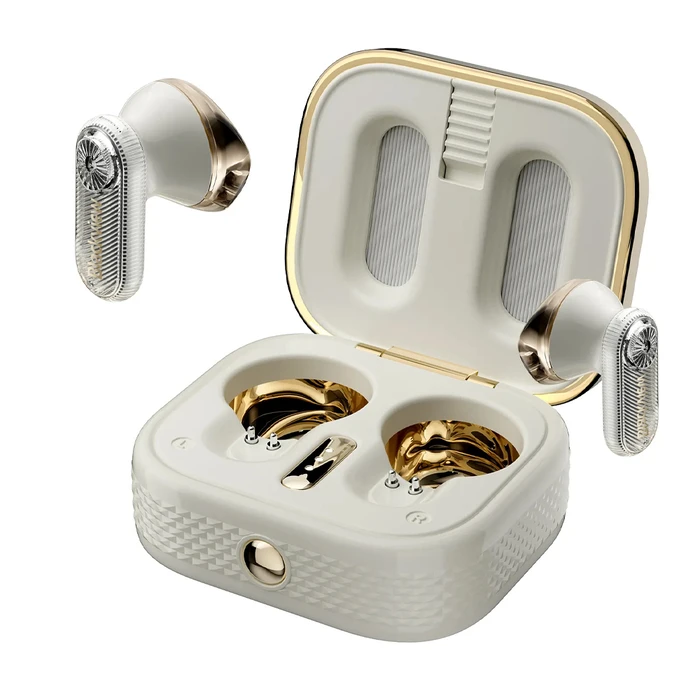 BlackView Airbuds K2 Ασύρματα Bluetooth Ακουστικά In‑Ear με Θήκη Φόρτισης (Χρυσά/Λευκά)