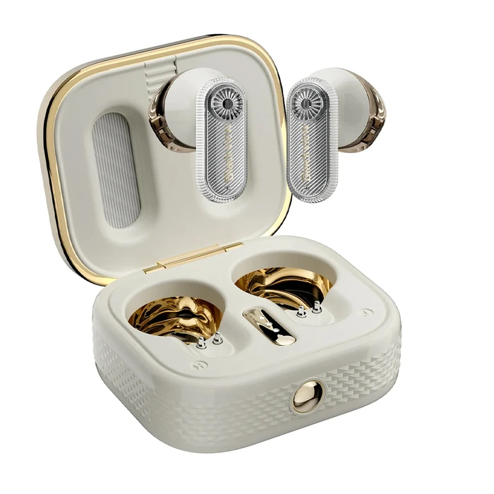 BlackView Airbuds K2 Ασύρματα Bluetooth Ακουστικά In‑Ear με Θήκη Φόρτισης (Χρυσά/Λευκά)