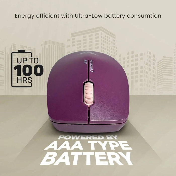 Ποντίκι Ασύρματο Alcatroz Longlasting Silent Aubergine