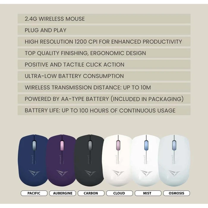 Ποντίκι Ασύρματο Alcatroz Longlasting Silent Osmosis