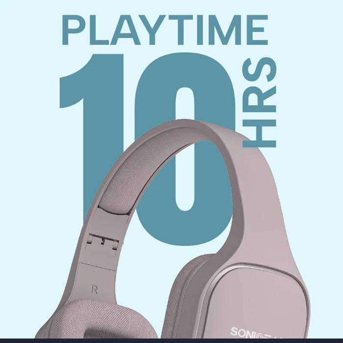 Sonic Gear Airphone 7 Wireless/Wired Over‑Ear Headphones Mauve