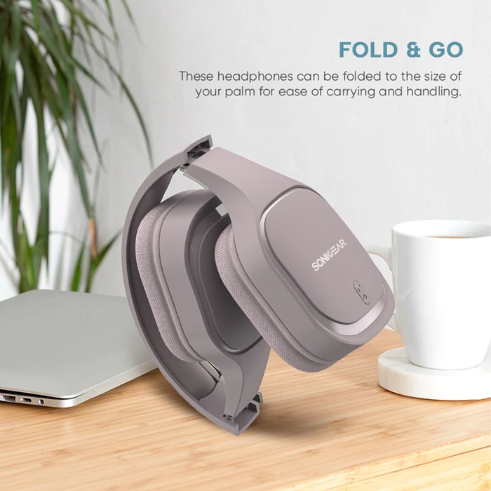 Sonic Gear Airphone 7 Wireless/Wired Over‑Ear Headphones Mauve