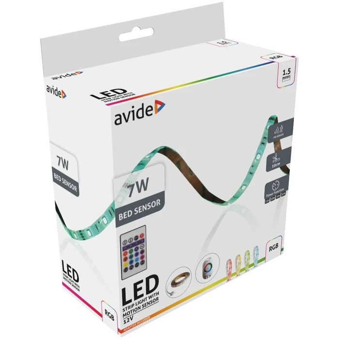 Ταινία LED Avide Blister Αισθητήρας Φωτός Κρεβατιού 12V 1.5m RGB