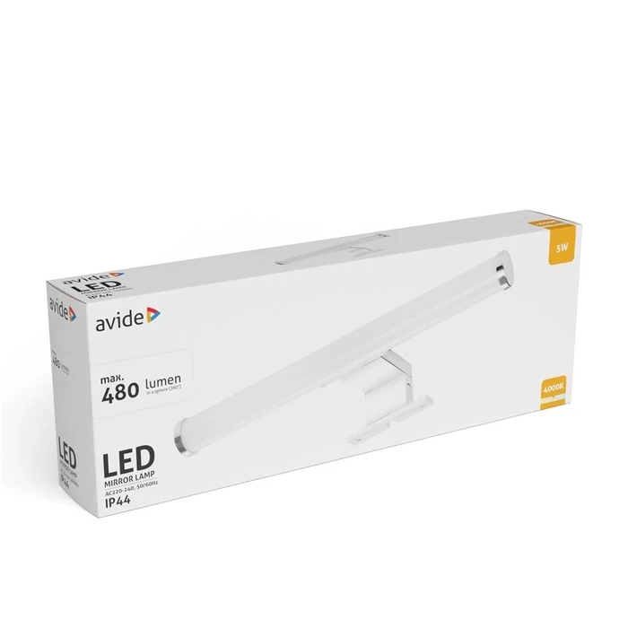Φωτιστικό Καθρέφτη Avide LED Στρογγυλό Πλαστικό Chrome 300mm NW 4000K 5W IP44