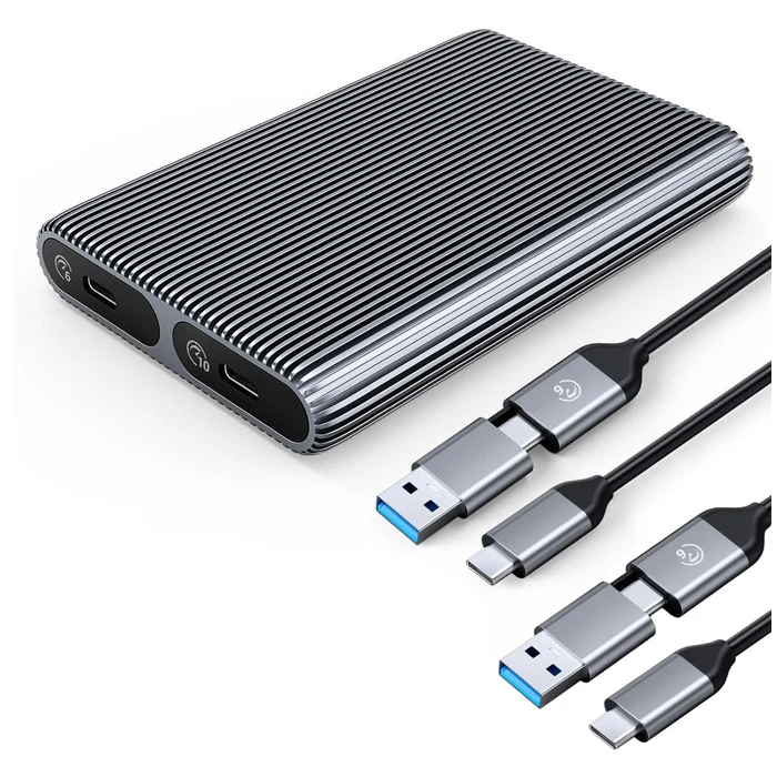 ORICO External Enclosure for 2x M.2 NVME SSD AM2C3-2N 10Gbps Tool Free Gray