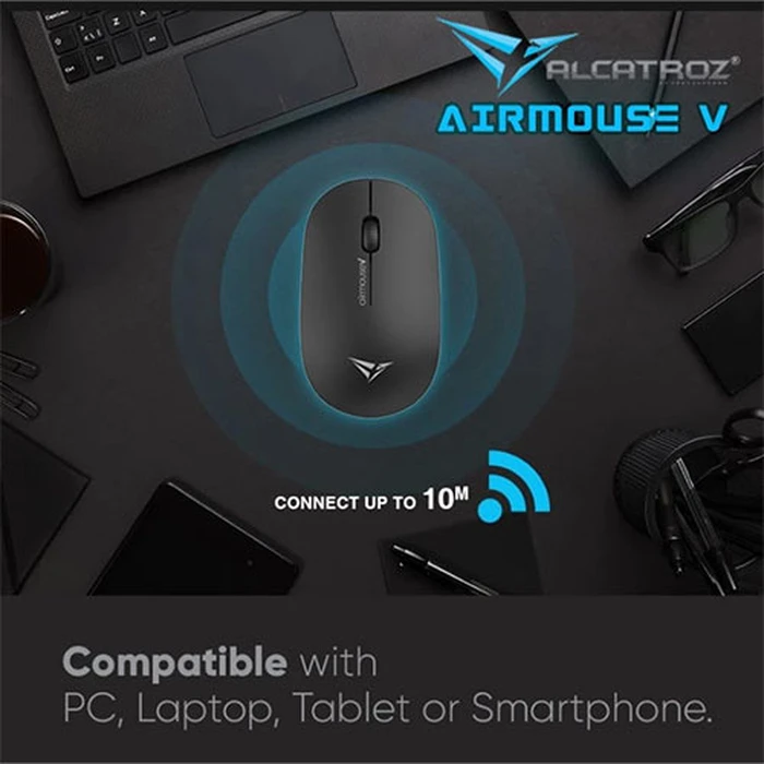 Ποντίκι Ασύρματο Alcatroz AIRMOUSE V Black 1200DPI
