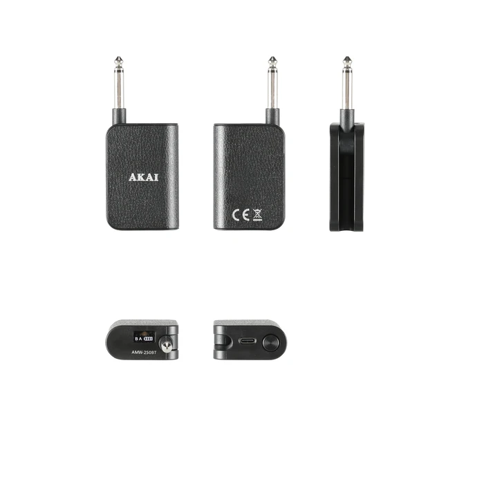 Akai AMW-250BT Ασύρματο Μικρόφωνο Χειρός με Δέκτη 2.4GHz (Ασημί/Μαύρο)