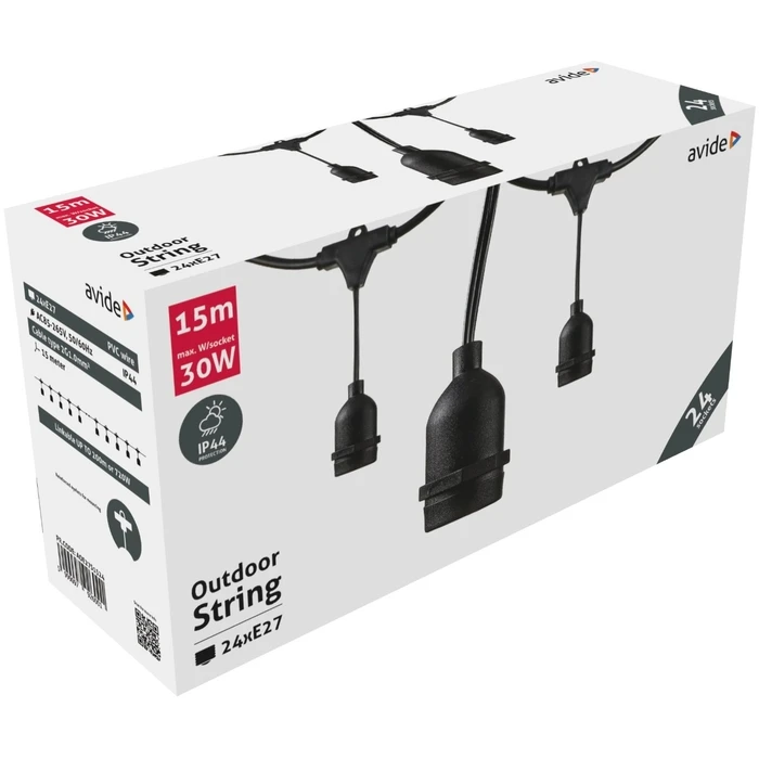 Εξωτερική Γιρλάντα Avide E27 15m 24 Θέσεων