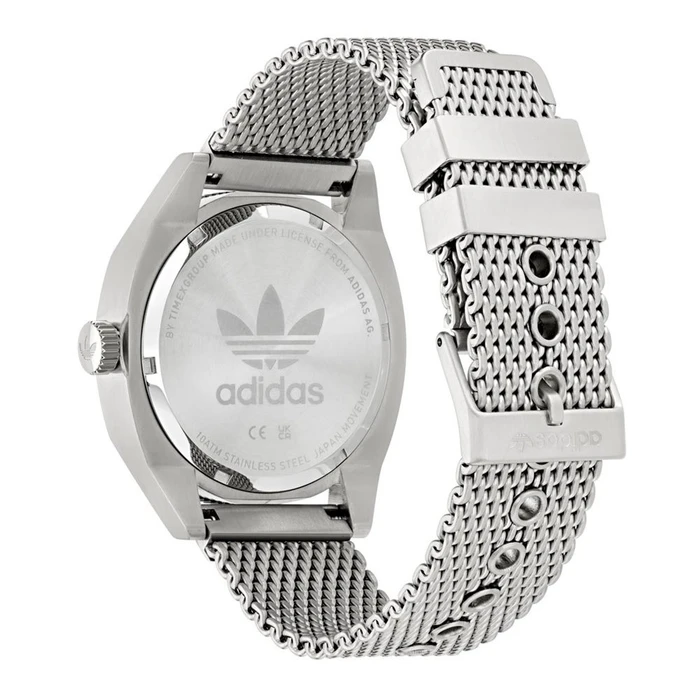 Ανδρικό Ρολόι Adidas Aofh22005 (42mm) Μεταλλικό Μπρασελέ Ασημί