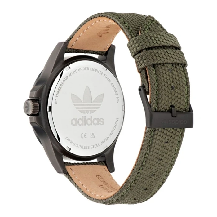Ρολόι Unisex Adidas Aofh23017 (44mm) Υφασμάτινο Λουράκι Πράσινο