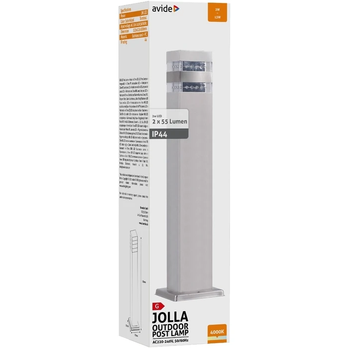 Εξωτερικό Φωτιστικό Avide Κήπου Jolla LED 2W Λευκό 500mm IP44 Σατέν Νίκελ