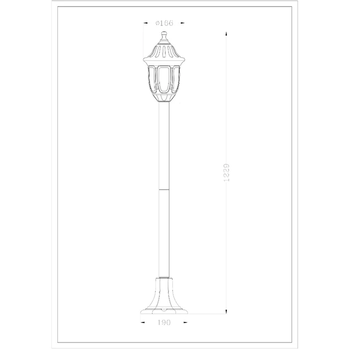 Εξωτερικό Φωτιστικό Avide Κολώνα Mateo-XL 122cm 1xE27 IP44 Μαύρο