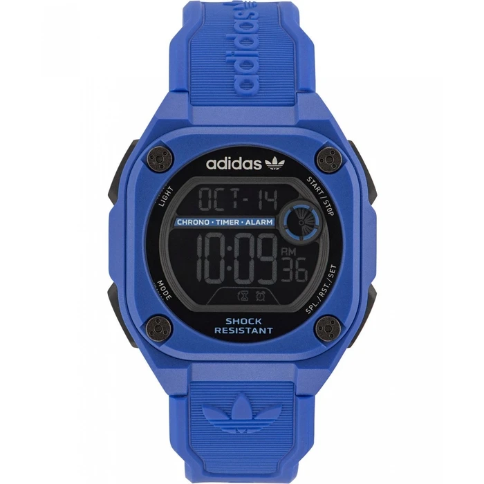 Ρολόι Unisex Adidas Aost23061 (45mm) Καουτσούκ Λουράκι Μπλε