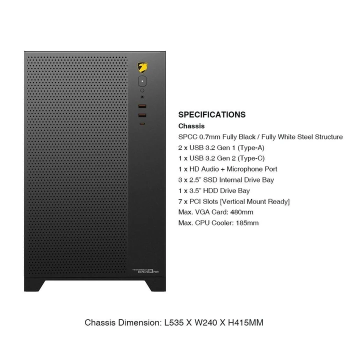 Κουτί Η/Υ Armaggeddon TESSARAXX APEX 13 AIR Black