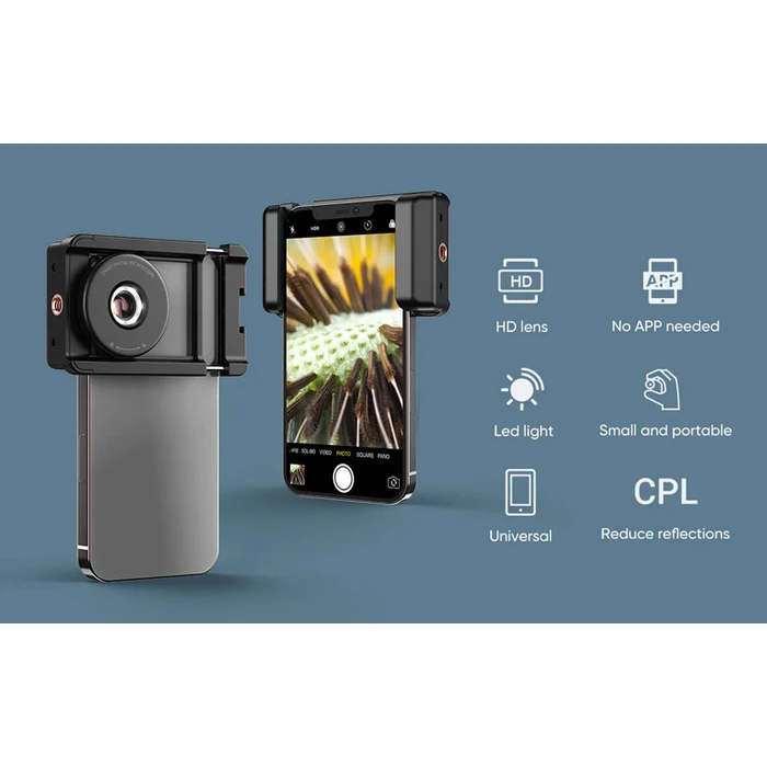 Αξεσουάρ Κινητών Apexel Φακός μικροσκόπιο APL-MS009 κάμερα, 100x zoom, LED