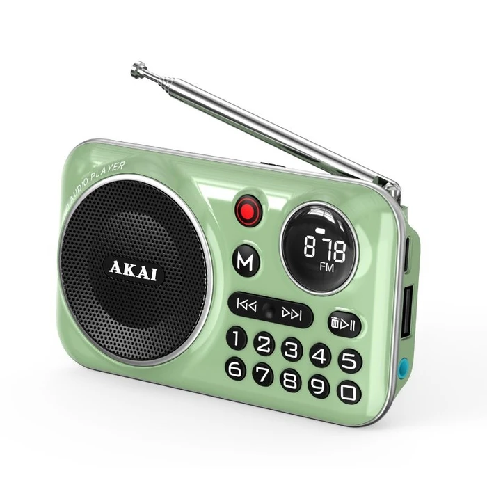 Φορητό Ραδιόφωνο Akai APR-500 με Bluetooth, USB, TF, REC, έξοδο ακουστικών και οθόνη  2.5W