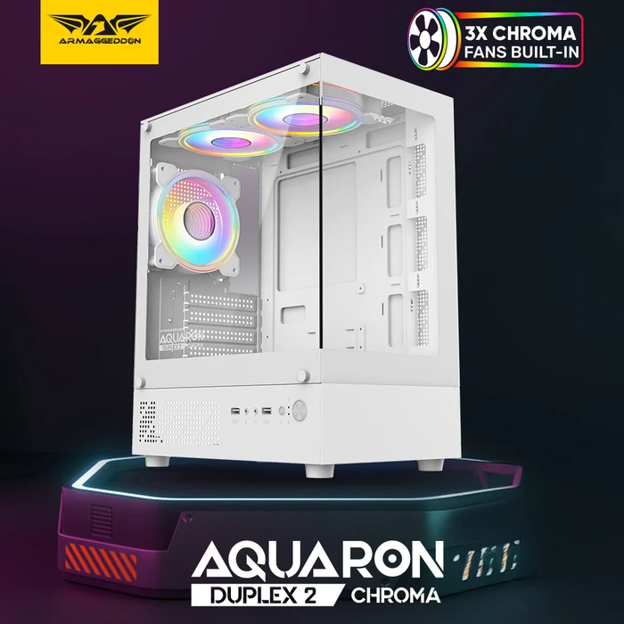 Armaggeddon Aquaron Duplex 2 Chroma Micro Tower Κουτί Υπολογιστή Λευκό