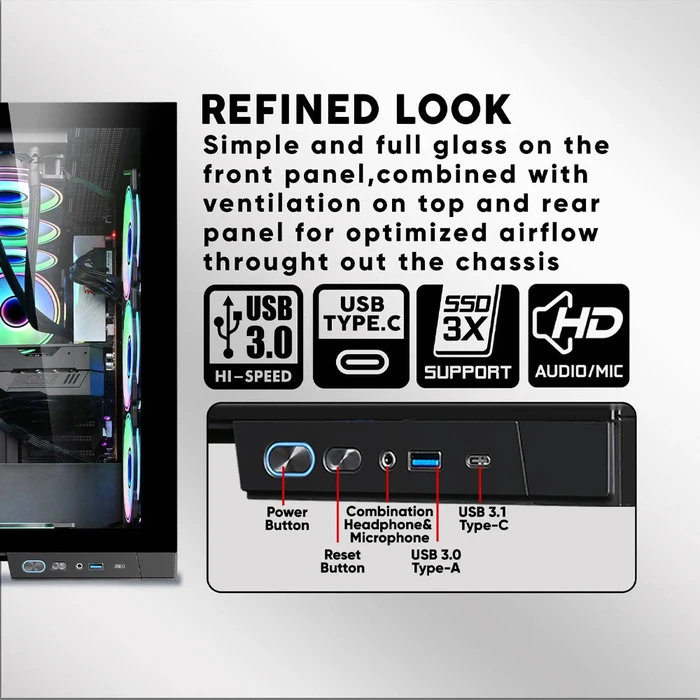 Κουτί Η/Υ Armaggeddon E-Atx Rgb Transparent Fish Tank Gaming Aquaron Xtreme Pink