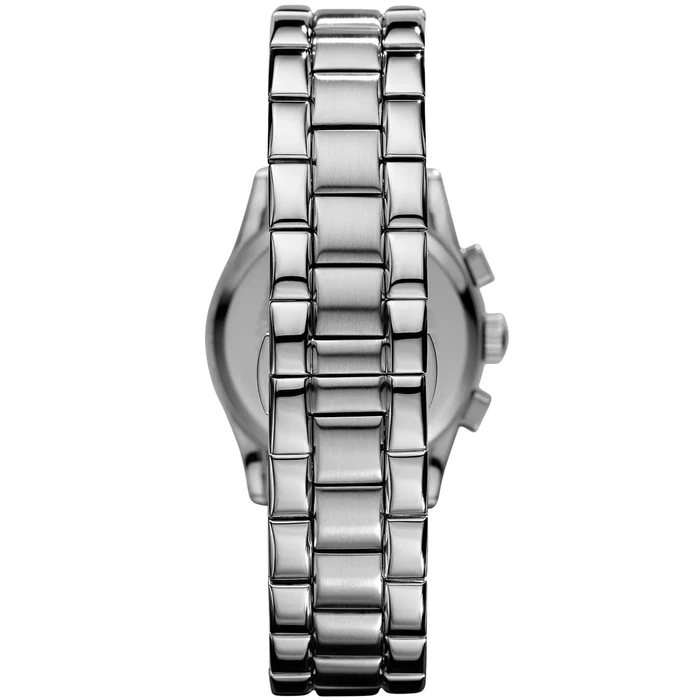 Emporio Armani AR0674 Women's 35mm Analog Quartz Chronograph Watch with Silver Stainless Steel Bracelet