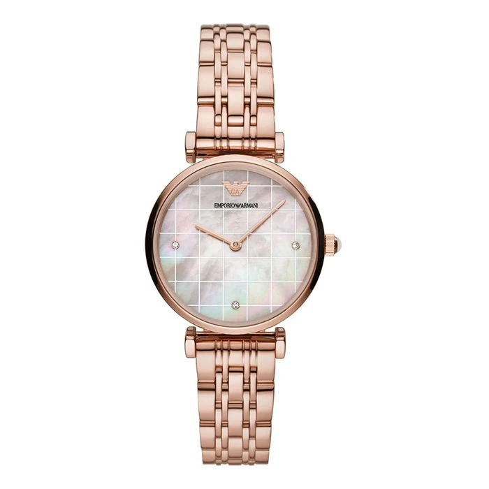 Emporio Armani Gianni T-Bar Women's Watch AR11385 - 32mm Pink Stainless Steel