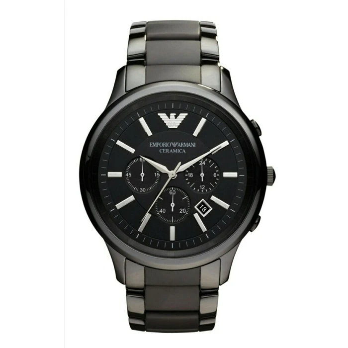 Ανδρικό Ρολόι Armani Ar1452 (43mm) Κεραμικό Μπρασελέ Μαύρο