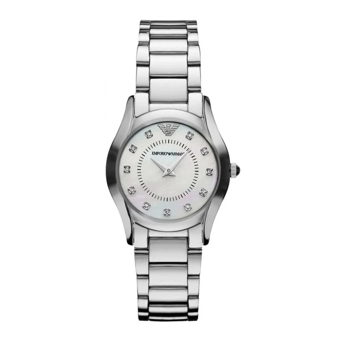 Ανδρικό Ρολόι Armani Ar3168 (29mm) Μεταλλικό Μπρασελέ Ασημί